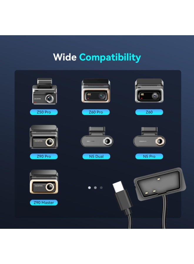 ddpai 2-in-1 Acc + OBD Hardwire Kit for Dash Cam, 10Ft Dash Camera Hardwire Kit, Compatible with Z50 Pro/Z60/Z60 Pro/Z90 Pro/Z90 Master/N5 Pro/N5 Dual Models, Enabling 24H Parking Monitor, 12V/2A to 5V/3A - Image 2